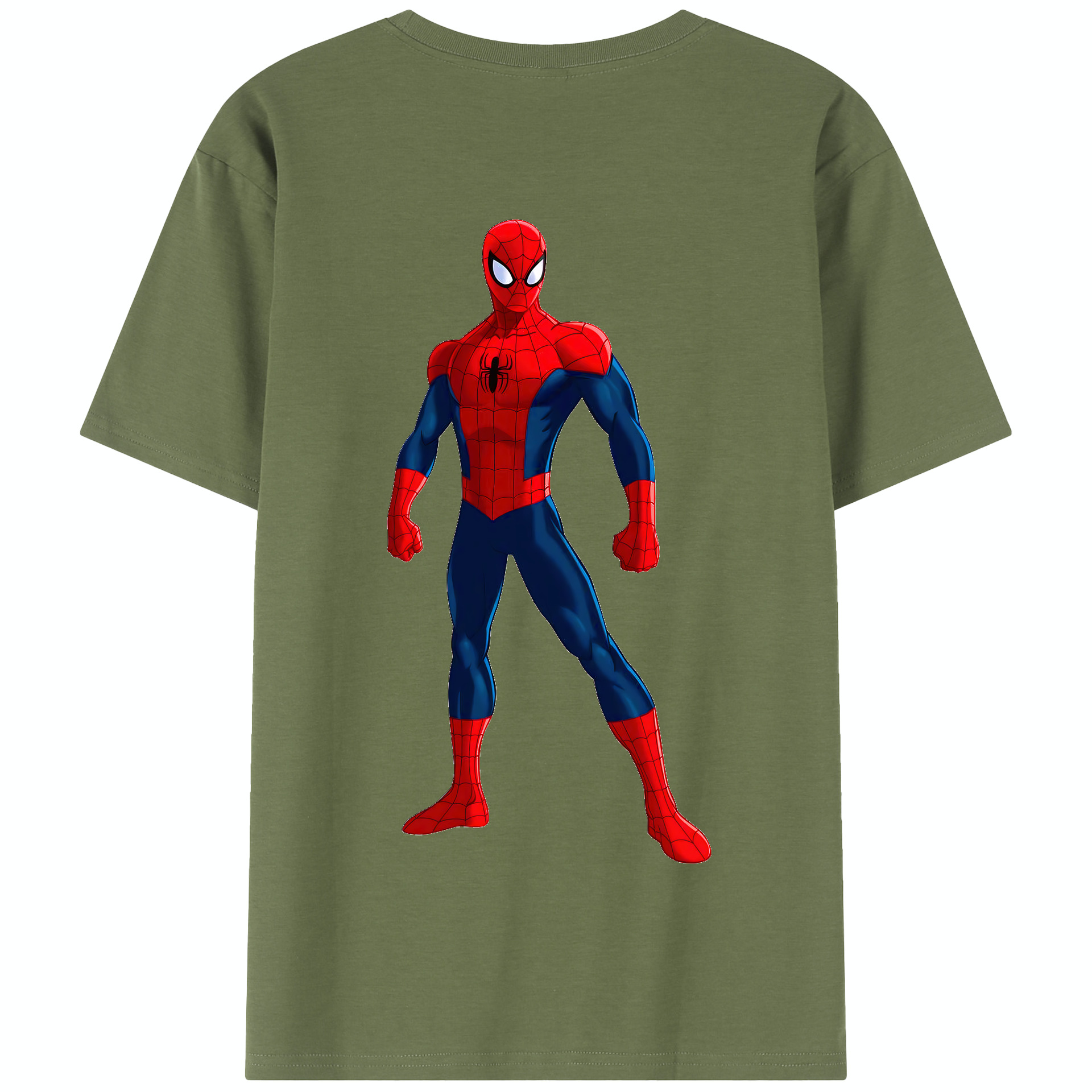 （画像用） Spider Man スパイダーマン 綿100％半袖Tシャツ（背面プリント）
